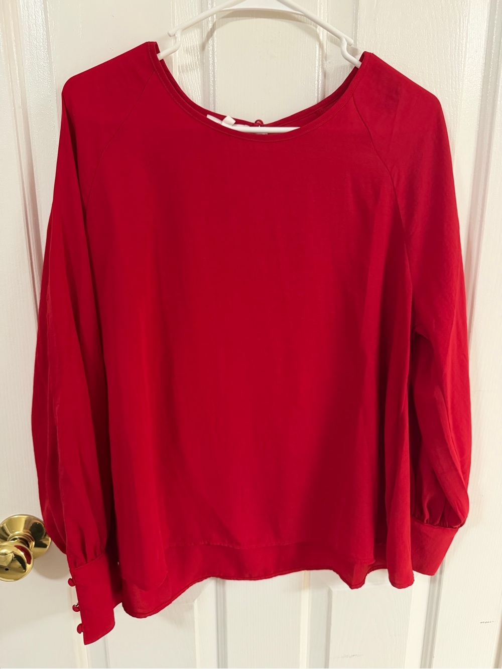 Women's Red Long-Sleeve Blouse